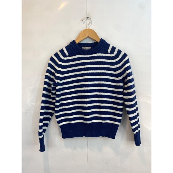 J. Crew Women's Classic Relaxed Fit Pullover Sweater Navy White Stripe Size XXS - Picture 3 of 7